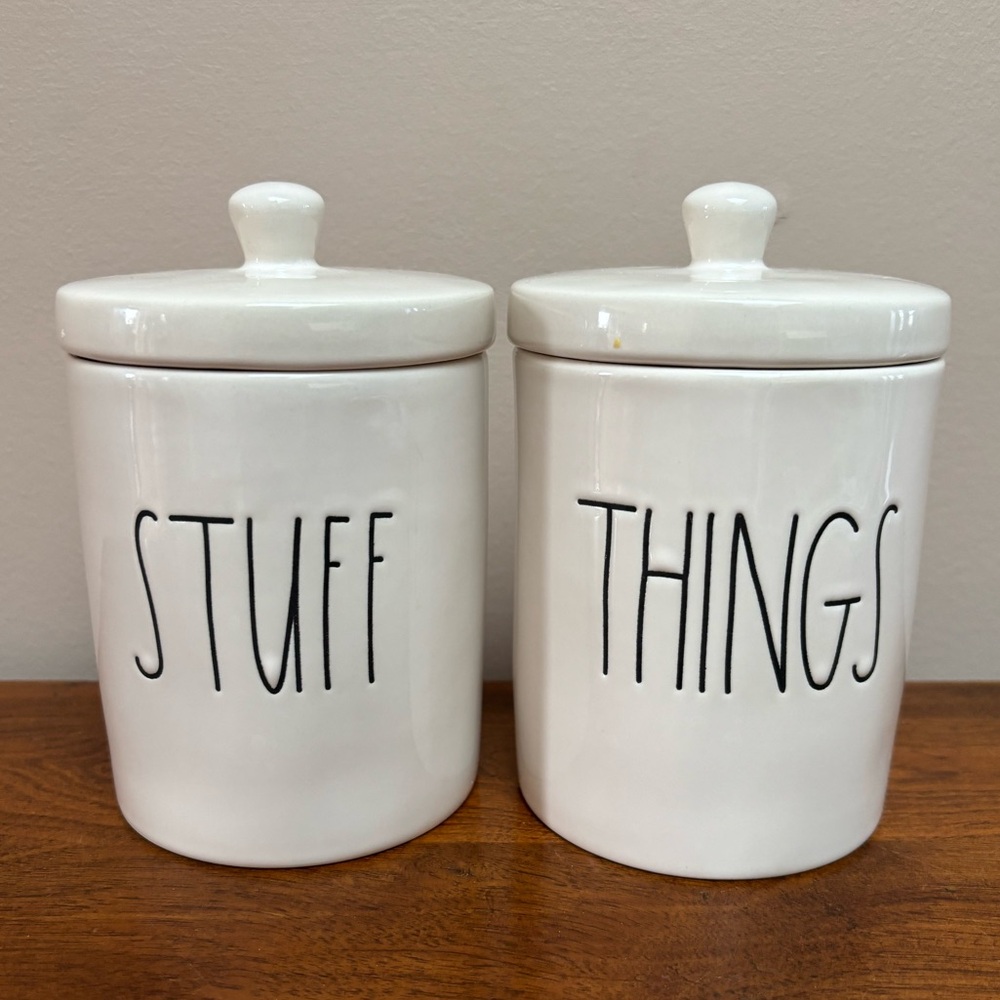 Set of Two Rae Dunn Storage Canisters.